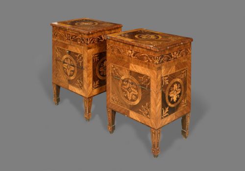Elegant pair of neoclassical cabinets
    